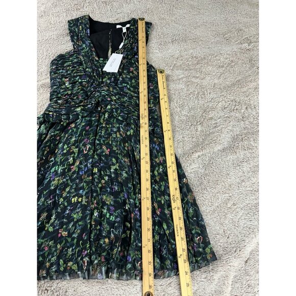 Derek Lam 10 Crosby Black Ruched Pleated Silk Mini Dress Size 4 New - Picture 4 of 14